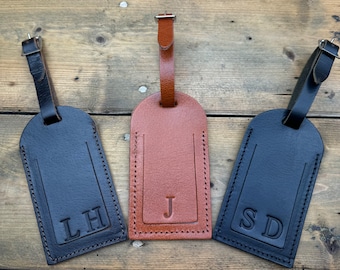 Leather luggage tag - personalised gift - luggage tag - holiday - traveling gift - travel essential - gift for her - jet setter gift