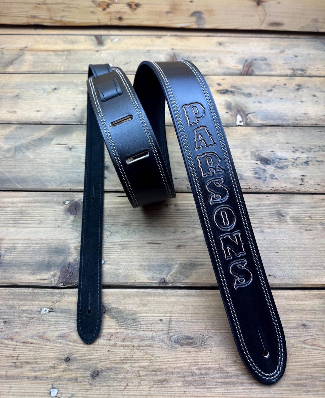 Personalised Leather Guitar Strap - Monogrammed Guitar - Custom Gift ...