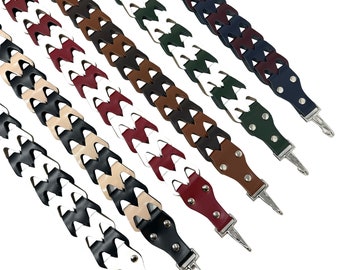 Leather Handbag Strap Leather Link Replacement Strap Genuine Leather Plaited Bag Strap