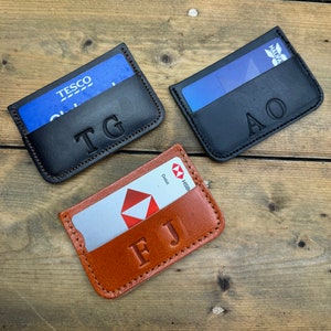 Leren kaarthouder heren - slanke creditcardportemonnee - echt leren kaartenportemonnee - cadeau voor hem - gepersonaliseerd cadeau - jubileum - verjaardag