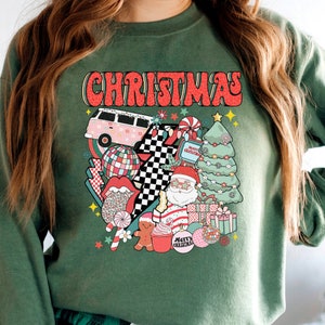 Christmas Sweatshirt, Christmas DTG Sweatshirt, Retro Christmas Sweatshirt, Vintage Christmas Sweatshirt, Christmas Pajamas