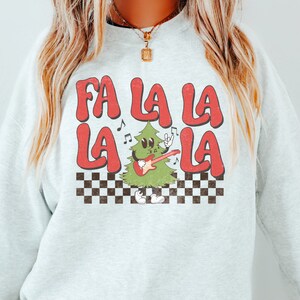 FA LA LA Sweatshirt, Christmas Sweatshirt, Retro Christmas Sweatshirt, Vintage Christmas Sweatshirt, Christmas Pajamas, Cartoon Characters