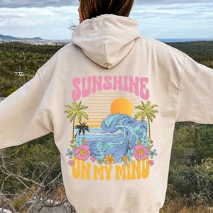 Beach Hoodie, Sunshine on my Mind hoodie, sunset hoodie, oversize hoodie, woman hoodie, aesthetic clothes, summer clothes, VSCO hoodie, Sun