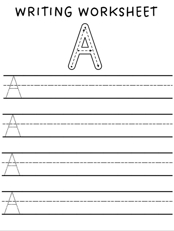 Alphabet Writing Worksheet | Etsy