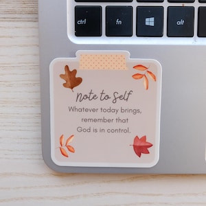 Opmerking voor zelfsticker | God heeft de touwtjes in handen | Bijbelse aanmoediging, 3 "Vinyl Sticker - zet op laptop, waterfles, telefoon, dagboek, agenda