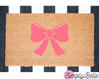 Coquette Bow Doormat, Spring Decor, Girly Decorations, Coquette Decor, Spring Porch Decor, Pink Home Decor, Bow Decor, Pink Doormat