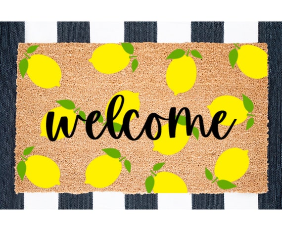 Lemon Welcome Doormat, Spring Decor, Lemon Doormat, Easter Doormat, Summer Doormat, Lemon Decor, Spring Porch Decor