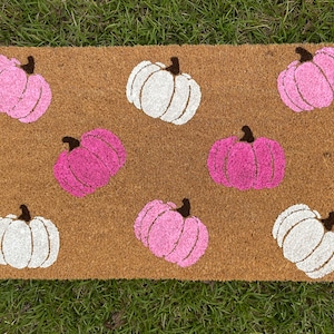 Pink Pumpkins Doormat, Fall Doormat, Halloween Doormat, Thanksgiving Decor, Fall Decor, Halloween Decor, Pink Pumpkins, Fall Porch Decor