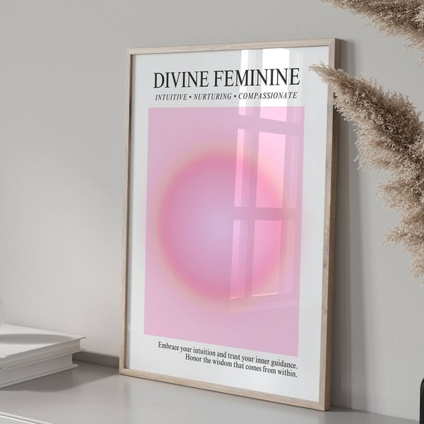 Göttliche Feminine Energie Aura Poster, Trendige Wand Drucke Spirituelle Energie Kunst, Farbverlauf Wand Kunst Druck Höheres Selbst Indie Y2K Ästhetische Aura