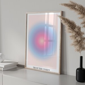 Aura Poster, Aesthetic Gradient Wall Art, Y2K Decor, Trendy Posters, Law of Attraction Affirmation Print, Indie Room Decor, Danish Pastel
