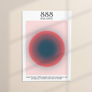 888 Angel Number Poster | Indie Room Decor | Aura Poster | Spiritual Wall Art | Psychedelic Poster | Gradient Wall Art