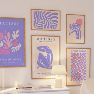 Pastel Matisse Print Set of 5 Posters, Printable Wall Decor, Henri Matisse Prints 5 Piece Gallery Wall Art, Retro Printable Wall Art
