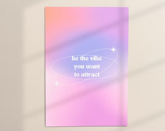 Aura Poster Retro Gradient Print Higher Self Affirmation 