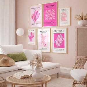 Pink Matisse Print Set of 10 Exhibition Posters Printable Wall Decor, Henri Matisse Prints 10 Piece Gallery Wall Art, Retro Printable Art