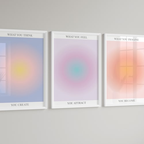 Aura Poster Spiritual Wall Art Gradient Print Angel Etsy