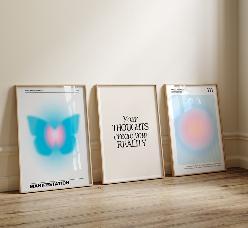 Angel Numbers 111 Aura Poster Printable Set of 3 Prints - Etsy