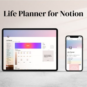 Life Planner Notion Template | Vision Board Template Notion Dashboard With Habit Tracker, Finance, Health