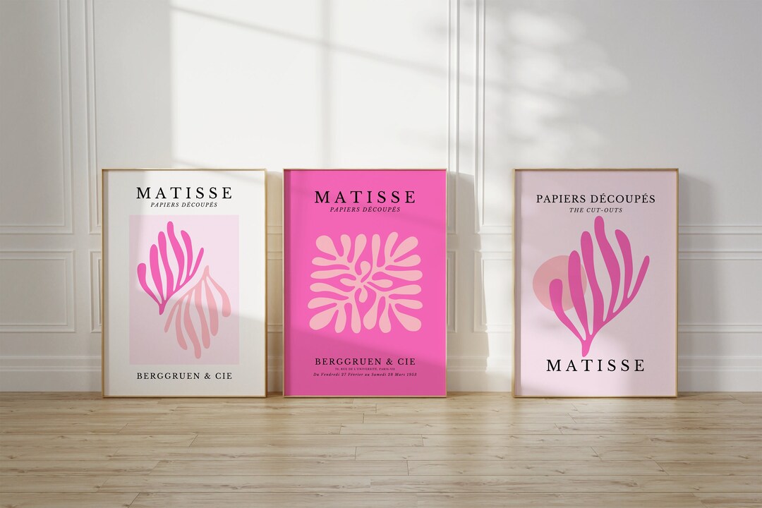 Pink Matisse Print Set of 3 Exhibition Posters Printable Wall Decor ...