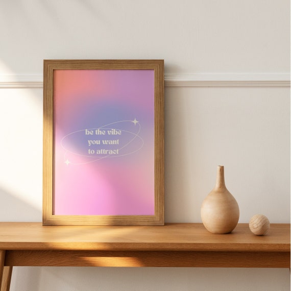 Aura Poster Retro Gradient Print Higher Self Affirmation 