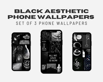 Black Aesthetic Collage Trendy Phone Wallpaper Set Instant - Etsy New  Zealand