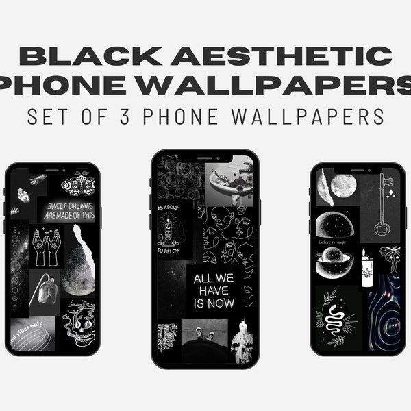 Black Aesthetic Wallpaper Collage - Etsy