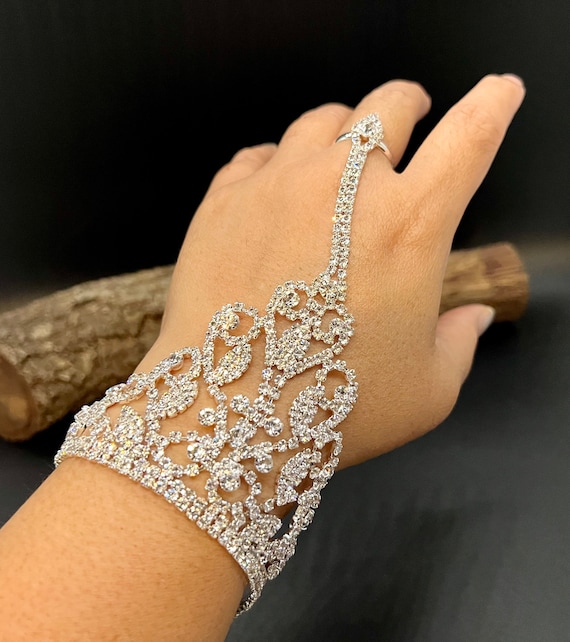 Bling Kristall Strass Hand Kette. - .de