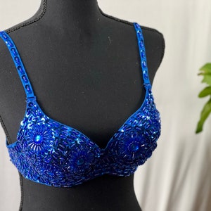 Blue Rhinestone Bra -  Australia