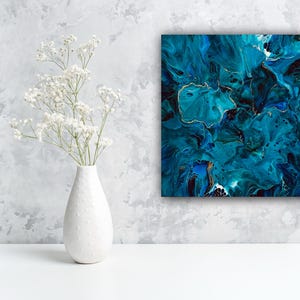Ocean Wonder, Acrylic Pour Painting, Original Fluid Art, Dutch Pour