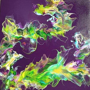 Acrylic Pour Painting, Original Fluid Art, Dutch Pour