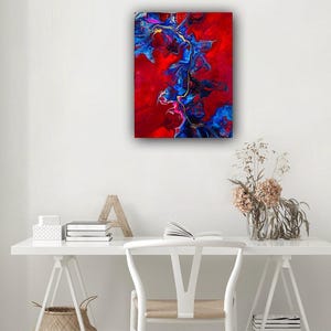 Acrylic Pour Painting, Original Fluid Art, Dutch Pour