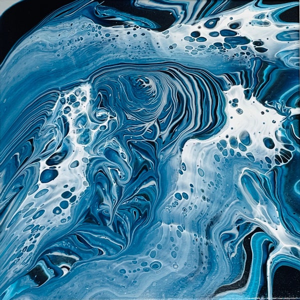 Whirlpool Tornado, Acrylic Pour Painting, Original Fluid Art