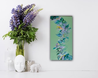 Shades of Summer, Acrylic Pour Painting, Original Fluid Art, Dutch Pour, Floral inspired