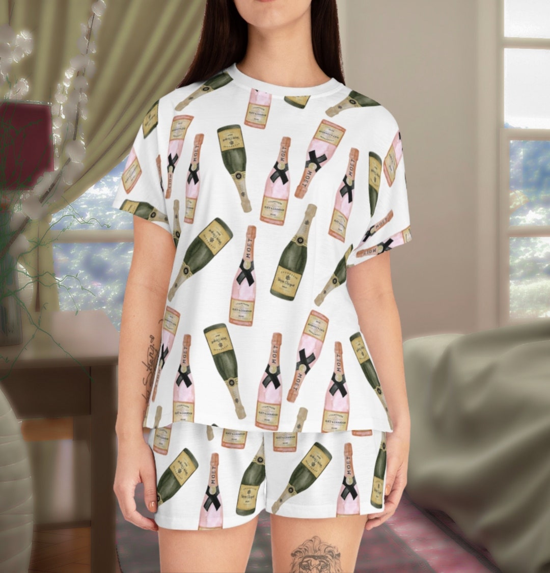Champagne Pajamas Champagne Lover Champagne Problems Bride Pajamas