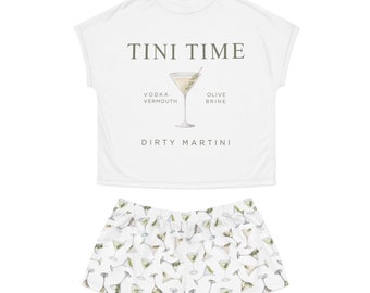 Pigiama Martini sporco Set Tini Time Martini pigiama Dirty Martini Pjs Oliva Martini amante regalo per Martini amante alcol pigiama Martini Pjs