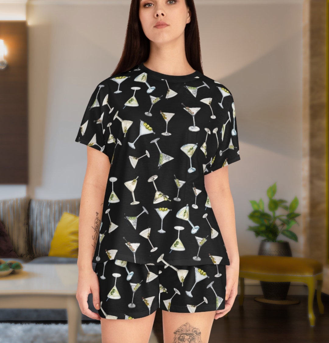 Dirty Martini Pajama Set, Dirty Martini Pajamas, Martini Pajamas, Dirty