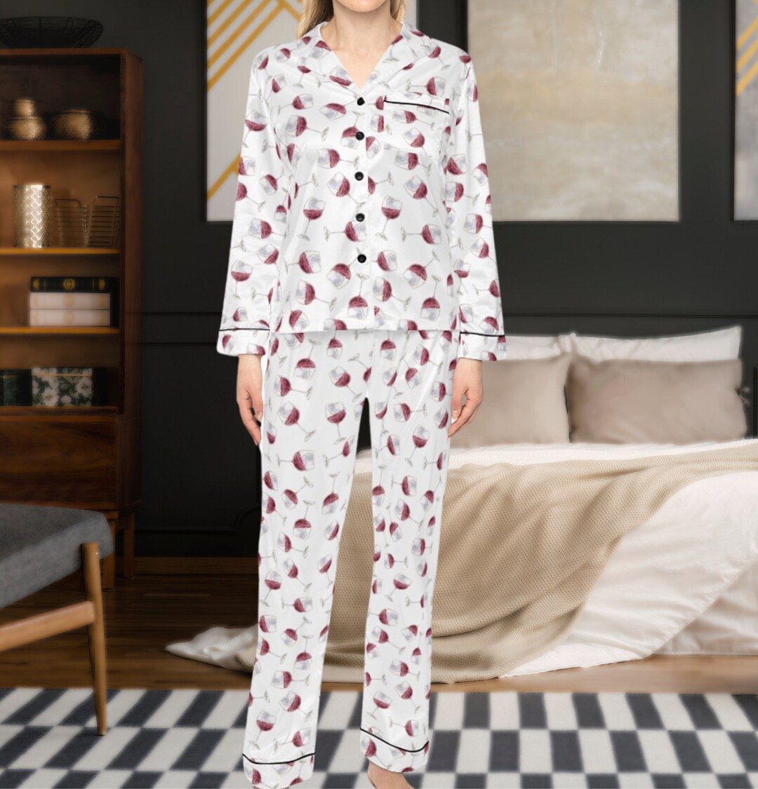 Wine Pajamas, Wine Glass Pajamas,wine Lover Gift, Lover Gift, Bridesmaid Pajamas