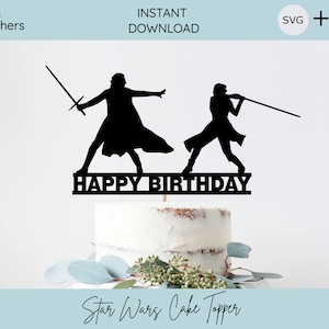 Cake Topper SVG File, Cake Topper SVG, Instant Download, Silhouette Cut Files, Download, Print, Cut Files, Star Wars