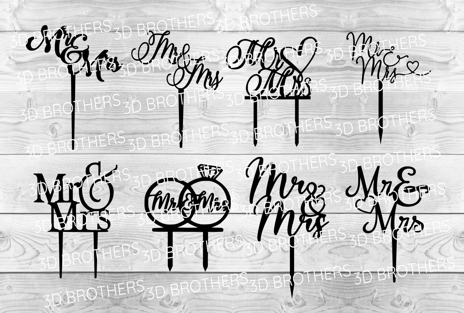 Mr & Mrs Bundle Cake Topper SVG Cake Topper Laser Cut - Etsy