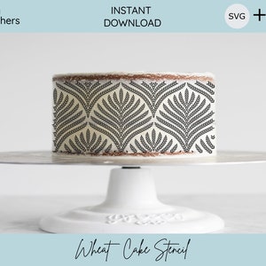 Weizenernte Kuchen Schablone | Kuchen | SVG | Digitaler Download | Schablonieren