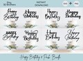 Happy Birthday Cake Topper SVG Bundle (Digital Download)