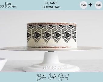 Boho Cake Stencil | Cake | SVG | Digital Download | Stenciling
