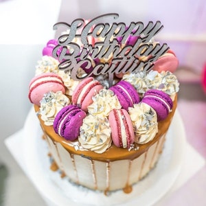 Happy Birthday Bundle Cake Topper SVG Italic Cursive Cake topper laser cut, Cake topper svg Happy Birthday PNG Cricut zdjęcie 5