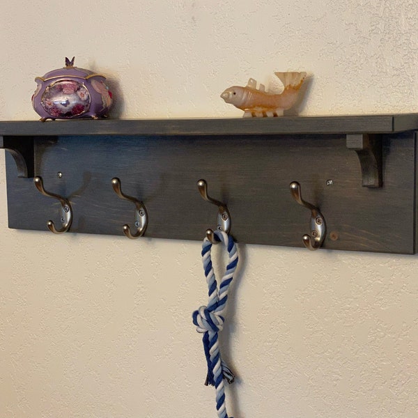 Grey Wood Coat Rack Etsy
