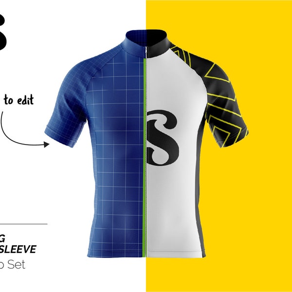 Cycling jersey Mockup Set, Sports Apparel Template, Biker Jersey, Cycling Clothing Mockup, T-shirt, PSD, Custom Logo, Uniform, Brand