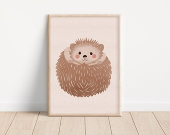 Cute Hedgehog Printable Wall Art | Nursery, Cottage Core, Digital Download