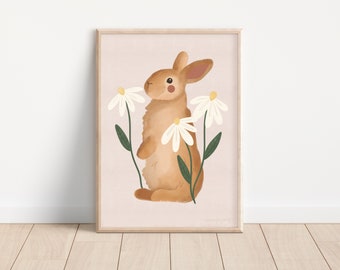 Cute Bunny Printable Wall Art |  Digital Download