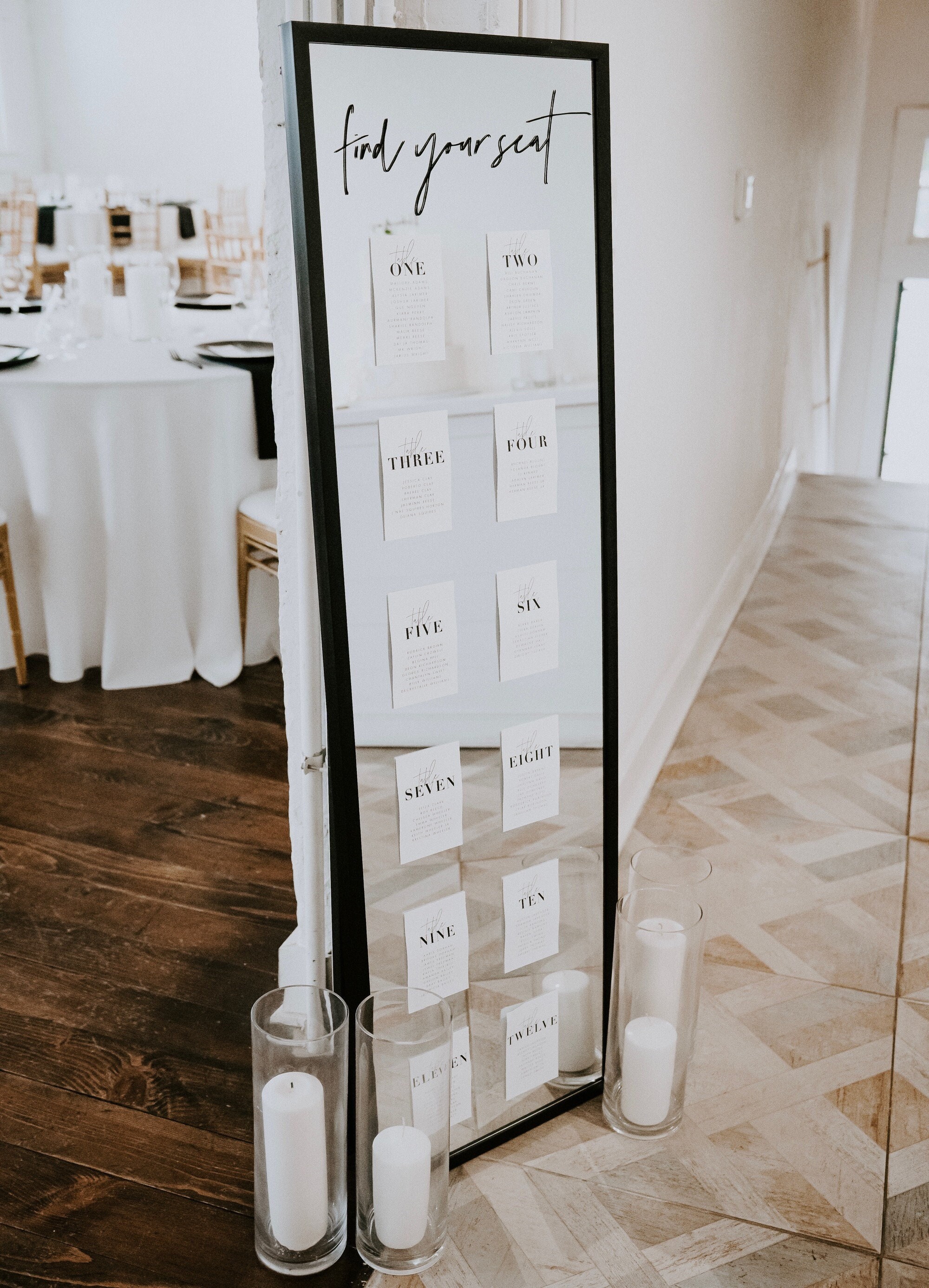Modern Black and White Wedding Seating Chart Table Template, INSTANT ...