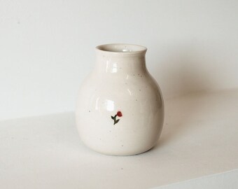 Vintage Rose Bud Vase - Handmade Ceramic Vase (SAMPLE)