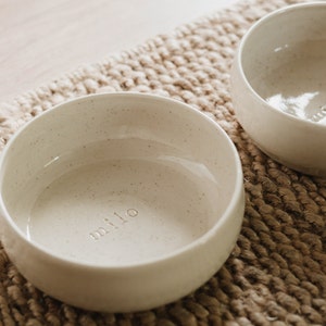 Personalised Pet Bowls, custom made food and water bowls for dogs or cats, small or medium sized breeds, minimalist home decor, unique gifts