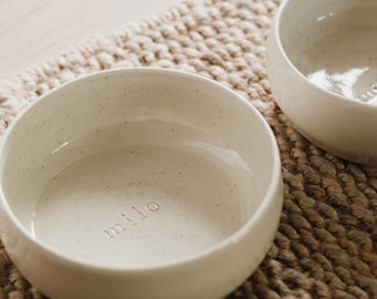 Personalised Pet Bowls, custom made food and water bowls for dogs or cats, small or medium sized breeds, minimalist home decor, unique gifts